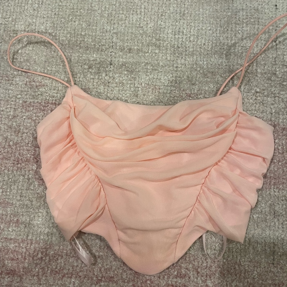 princess polly, thin strap, corset top, pink